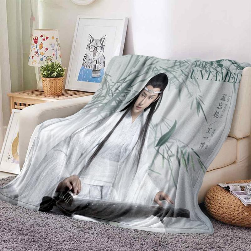 Drama The Untamed Xiao Zhan Wang Yi Bo Soft Throw Blanket Throw Blanket Soft Cartoon Printed Bedspread Bedspread Sofa Gift