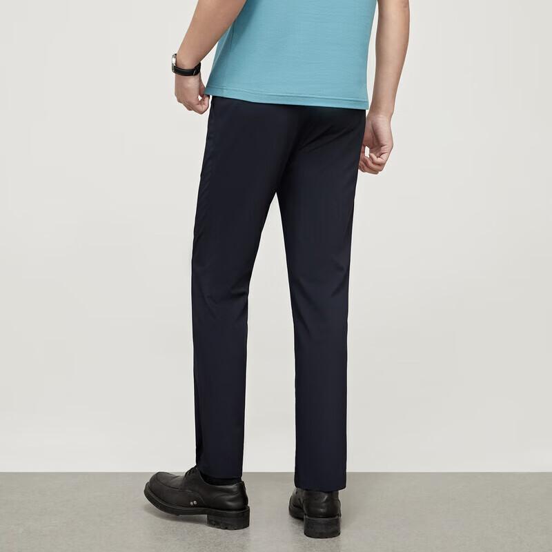 YOUNGOR [Washable Pants] Spring 2026 Men's Business Outdoor Wrinkle-Resistant Straight-Leg Trousers, Blue, L(175/80A)