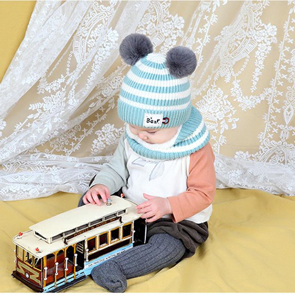 2 предмета унисекс детский зимний теплый детский шарф шапка шерстяная вязаная шапка