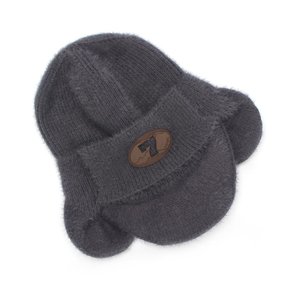 Autumn and winter new wool hat, ear protection hat, women's warm knitted hat, outdoor ski hat, peaked hat, men's hat