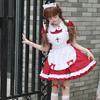 Lolita Dress Cute Pink Ruffle Maid Outfit Japanese Girl Cosplay Sexy Costumes Daily Apron Uniform Skirt Set Kawaii Dress