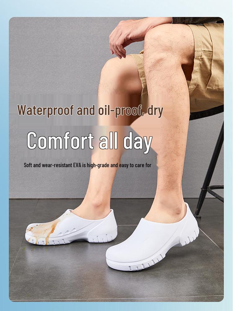 Нескользящая, водонепроницаемая, легкая поварская обувь с толстой подошвой, идеально подходящая для ресторанов