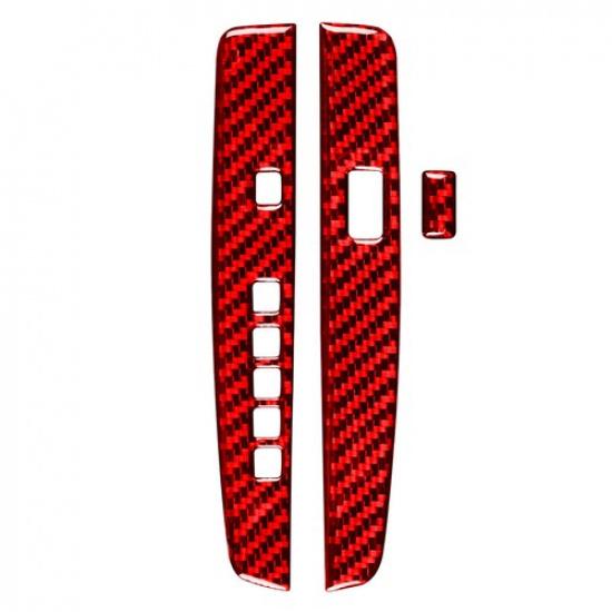 Red For Honda Accord 2013-2017 Carbon Fiber Interior Gear Shift Cover Trim