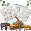 Jungle Animals Silicone Rubber Flexible Food Safe Mould Clay Resin Ceramics Candy Fondant Candy Chocolate Soap Mould