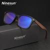NINESUN Anti Blue Light Glasses High Quality Women Men Wooden Frame Eyewear Blue Ray Blocking Optical Lens Rectangle Eyeglasses