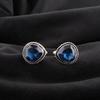 Лондонский голубой топаз драгоценный камень 925 стерлинговое серебро ювелирные изделия ручной работы запонки 0,62" CL-8-10