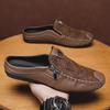 Men's Summer Breathable Leather Slip-On Shoes - Comfortable, Closed-Toe Casual Loafers