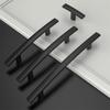 6pcs Matte Black Zinc Alloy Material Handle, Stylish Modern Arched Twist Cabinet Door Knob, Drawer, Cabinet, Dresser Handle