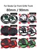 WMTY7 2Pcs 80MM/90MM 3D Car Emblem Badge Hood Front Rear Trunk Logo For Skoda Fabia 1 2 Octavia a7 RS Superb Rapid Yeti Karoq Vision