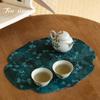 Китайский тканевый двусторонний сухой коврик для заваривания чая Zen, профессиональная тряпка, впитывающая глина, чайный коврик, яблочный обеденный скатерть, коврик