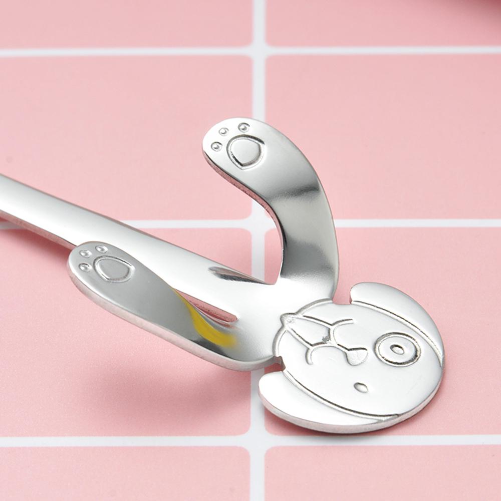 Cute Puppy Spoon 304 Stainless Steel Teaspoon Long Handle Coffee Spoons Sugar Dessert Appetizer Seasoning Bistro Flatware Hanging Cup Scooper Drinkin