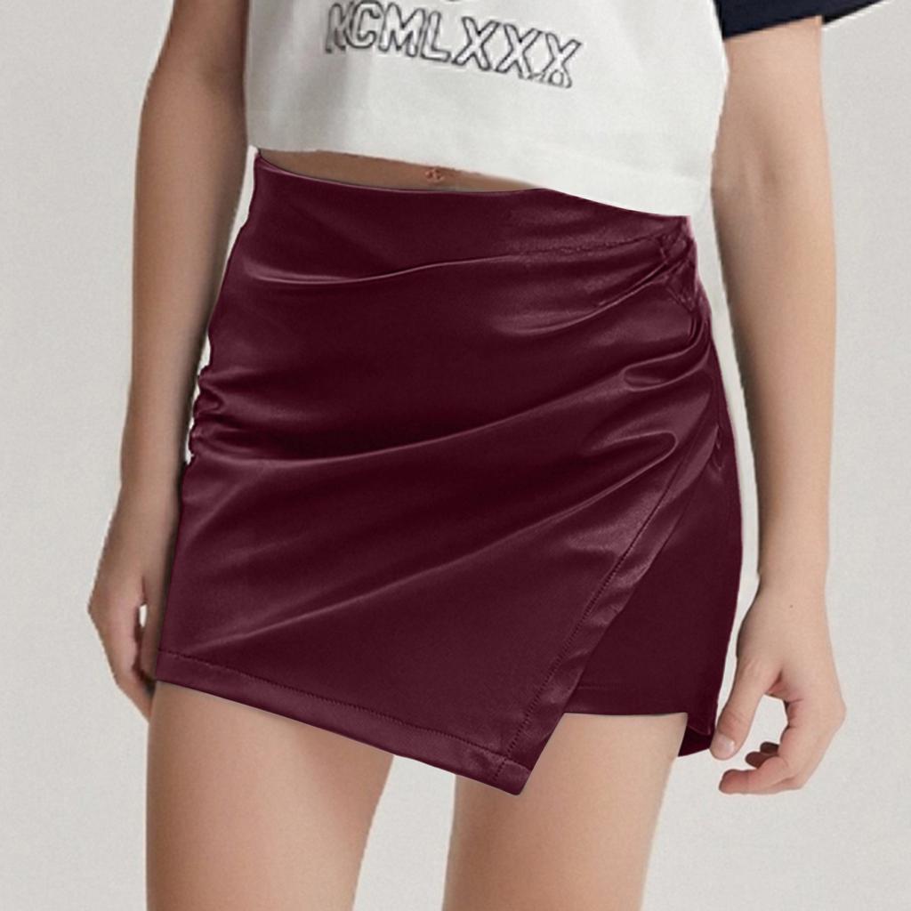 Модные повседневные короткие брюки из искусственной кожи с эластичной резинкой на талии для девочек