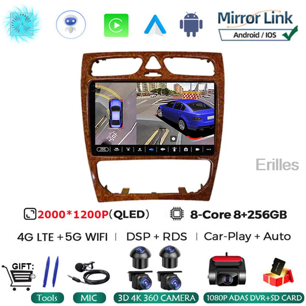 Автомобильное радио Android 14 для Mercedes Benz C Class W203 C200 C320 C350 CLK W209 2002 - 2005 Автомобильный стерео мультимедийный проигрыватель без DVD