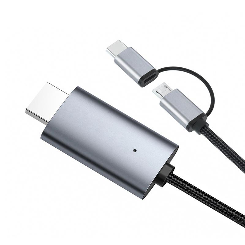 TYPE C Lightning to HDMI-совместимый HDTV-телевизор, цифровой AV-кабель-адаптер 1080P для iPhone iPad Android Phone