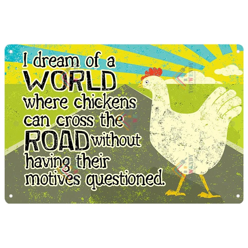 Retro Tin Sign I Love My Ladies Vintage Metal Sign, Funny Chicken Farm Decor, Farmhouse Sign, Country Decor, 7.9x11.8 Inch