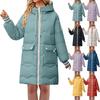 Свободное зимнее пальто средней длины с утолщенной хлопковой подкладкой для женщин