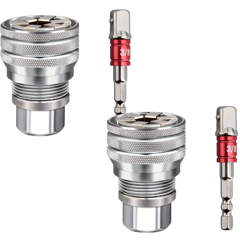 Universal Adjustable Socket Set Hex Wrench Kit for Various Size Nuts Bolts Multi-function Ratchet Handle Tool for Home Repair