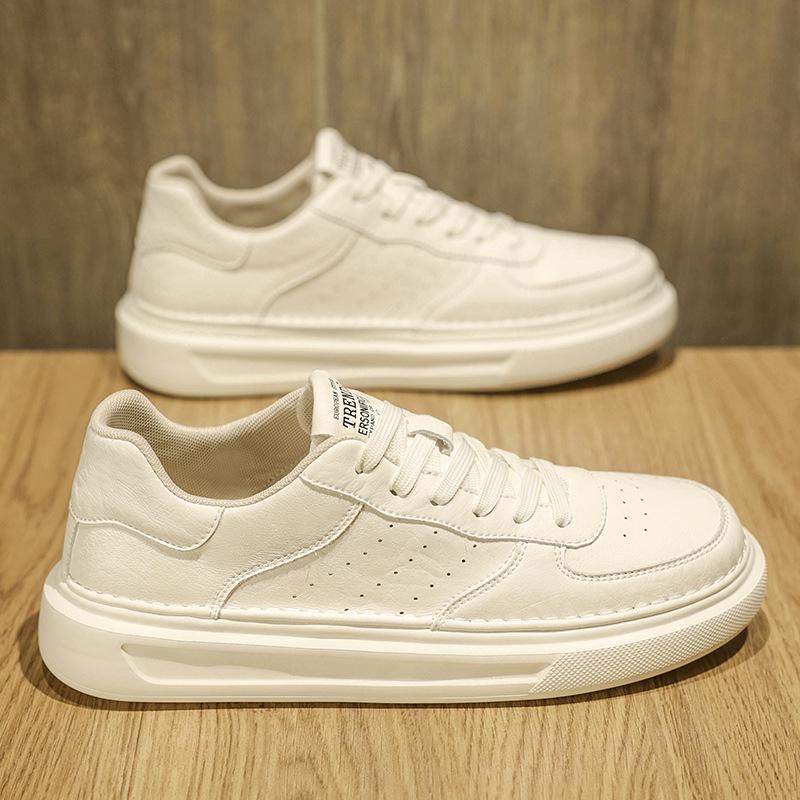Men's Shoes 2025 New Spring Versatile Breathable Leather Shoes Casual Little White Board Shoes Non-slip Youth Sports Tide Shoes