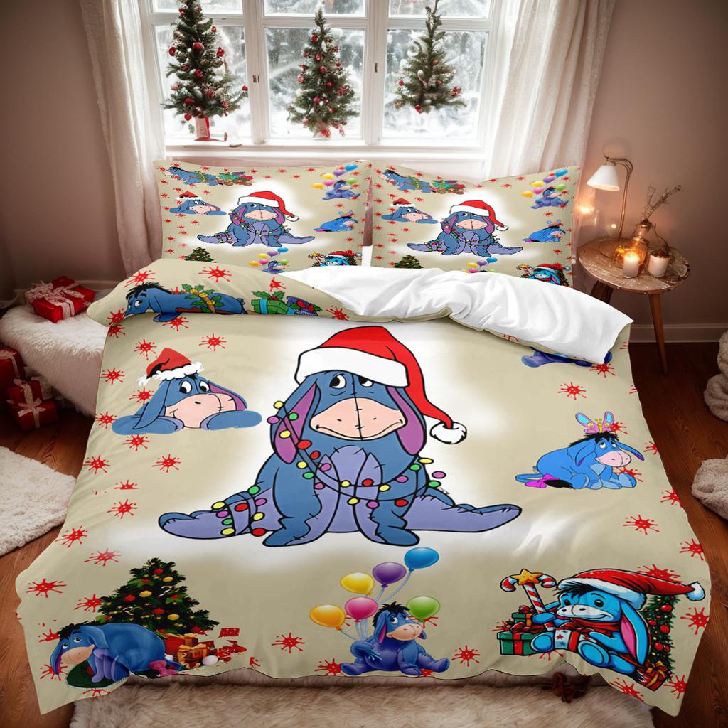 Cartoon Pooh Bear and Eeyore Bedding Set, Winnie Pooh Duvet Cover Set Comforter Bedding Sets Bed Set Home Decor Bedding Sets