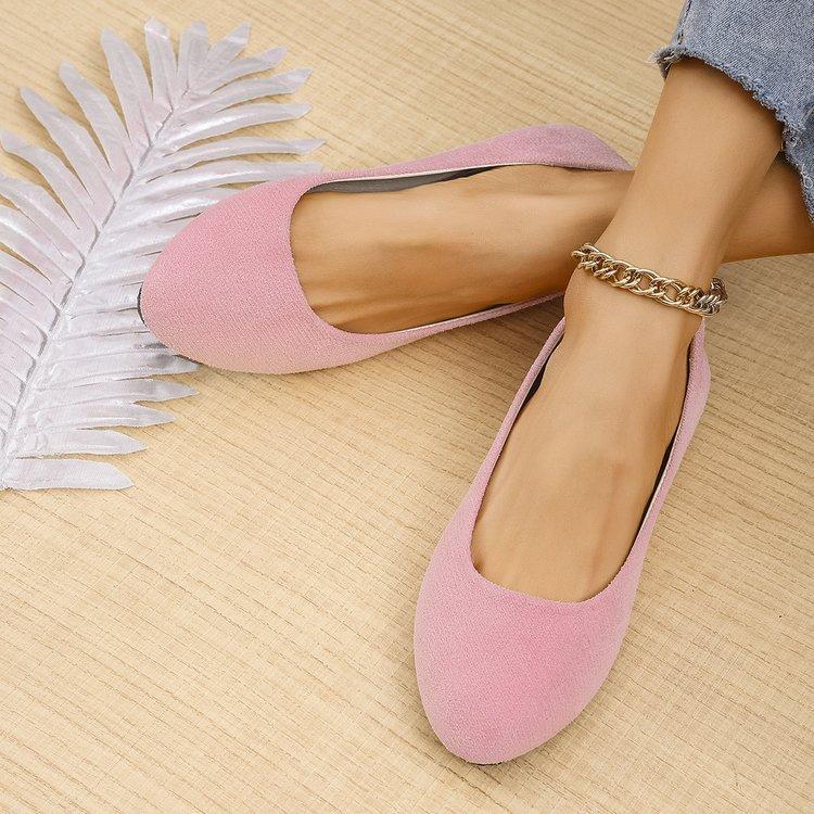 Блестки Небольшой носок Плоские однобортные туфли Мягкая подошва Удобные балетки Скуб Туфли
