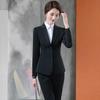 Autumn Women Formal Two Piece Blazer And Pant Suits Set Long Sleeve Work Wear Elegant Suit Woman