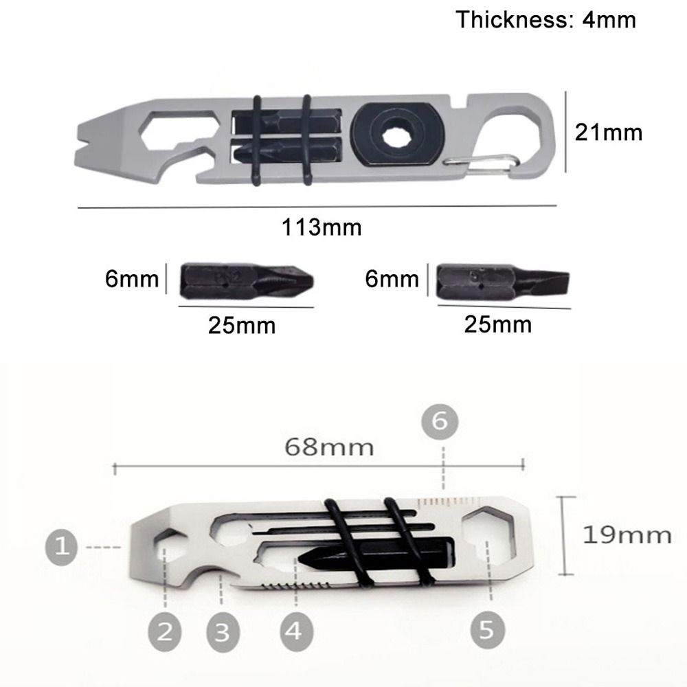 Mini Multifunctional Pry Bar Keychain Shape Outdoor Multifunctional Screwdriver Traveling