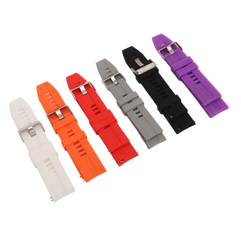 6PCS Smart Watch Bands for Men Women Silicone 22mm Quick Release Watch Replacement Straps for GT2 GT3 Black White Gray