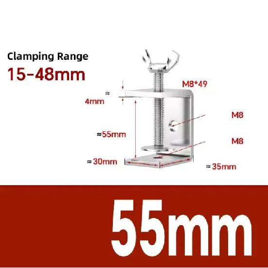 304 Stainless Steel C-clamp Steel Pipe Square Clamps 20~130mm Tiger Clamp Heavy Duty C-clamp Multi-function Hardware Fastener