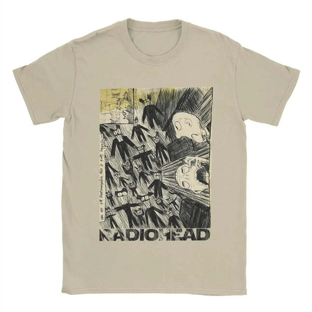 Британская рок-группа Radiohead Постер Графический принт Футболка Мужская Женская Свободный Повседневный Большемерный Топ Хай-стрит Хип-хоп Мода Харадзюку Летний Новый Футболка