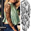 Sketch Compass Rose Flower Temporary Tattoos For Men Women Full Arm Sleeve Fake Tattoo Sticker Decor