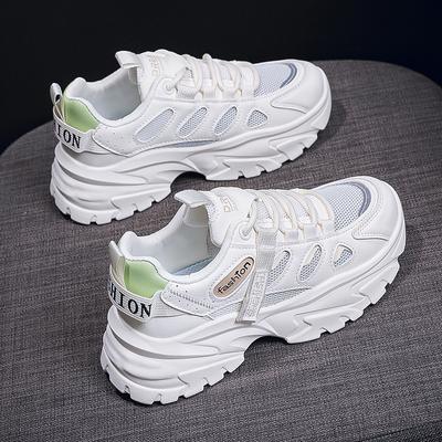 CRLAYDK Летние Новые Массивные Кроссовки для Женщин Модные Платформенные Белые Сетчатые Повседневные Папины Кроссовки Комфортные на Танкетке для Ходьбы Спортивные Теннисные