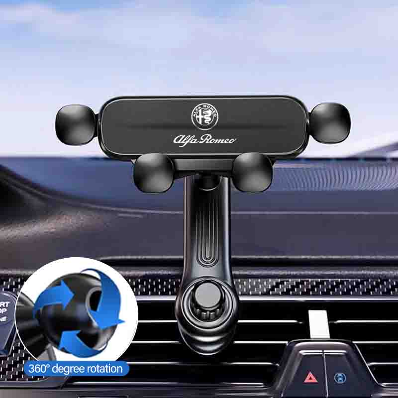 Gravity Phone Holder Car Air Vent Mobile Phone Mount Metal Stand Auto Interiors For Alfa Romeo 4C 159 166 Spider Giulia 156 Mito