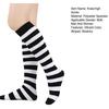 Women Striped Knee-high Socks Colorful Stretchy Knee-length Socks Ribbed Leg Warmers for Costume Party Street Daily Wear