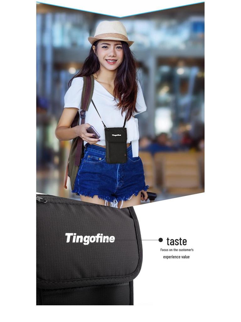 Tianxiu RFID Нагрудный держатель для паспорта и дорожный кошелек с защитой от кражи