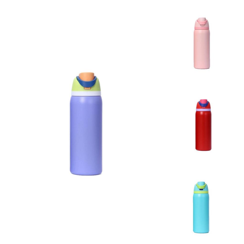 Owala Color Blocked Portable Stainless Steel Insulated Cup With Dual Drinking Ports For Outdoor Sports Use