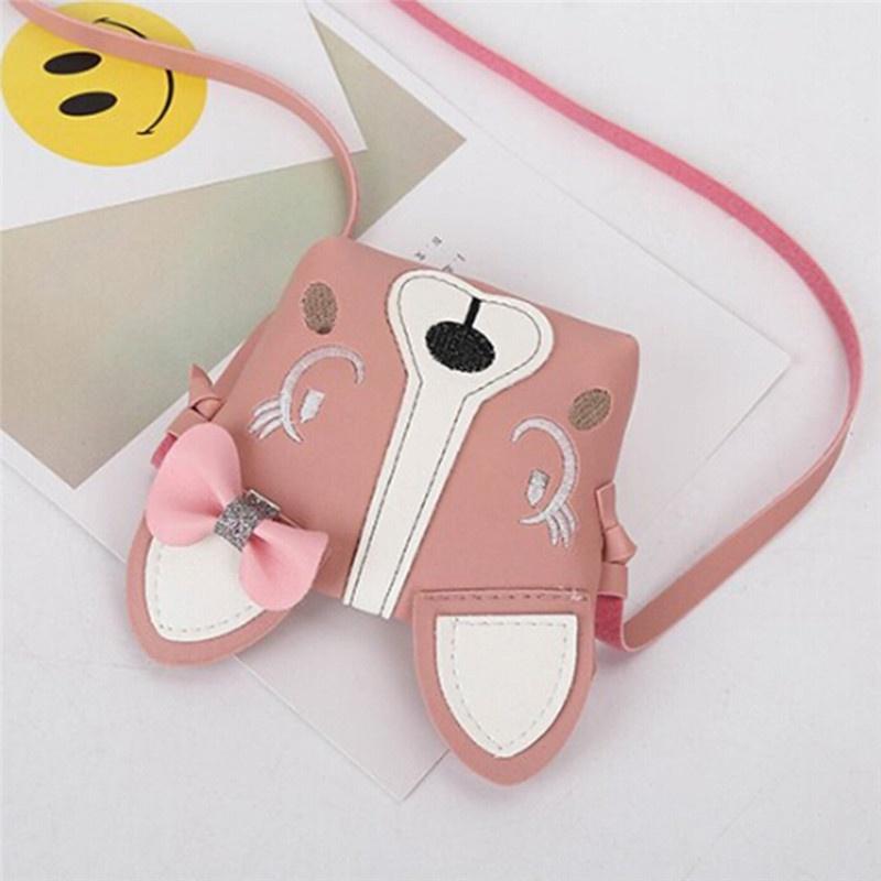 Кошелек для детей с бантом и милым принтом животных, детская сумка с кошкой, сумка на плечо, мини-сумка