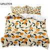 Fruit Duvet Cover Set Orange Bedding Set for Teens Girls Women Cute Cartoon Orange Double Queen King Size Polyester Qulit Cover