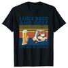 Футболки в винтажном стиле с принтом «I Like Beer and Golf and Maybe 3 People» Летняя графическая уличная одежда с коротким рукавом Подарки на день рождения Футболка