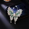 Women's Light Luxury Design Elegant Drop Glazed Imitation Pearl Butterfly Brooch Fashionable Versatile Niche Design Brooch