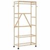 VidaXL Вешалка для одежды и полки и колесики 90x40x179,5 см бамбук, вешалка для одежды, вешалка для одежды с полкой, 4008921