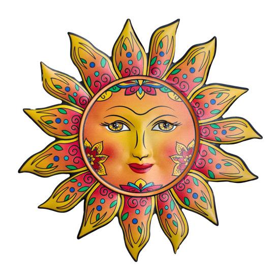 Iron Sun Wall Decor Sun Flower Wall Art Decoration Sun Face Ornament for Home Garden Farmhouse Living Room Bedroom