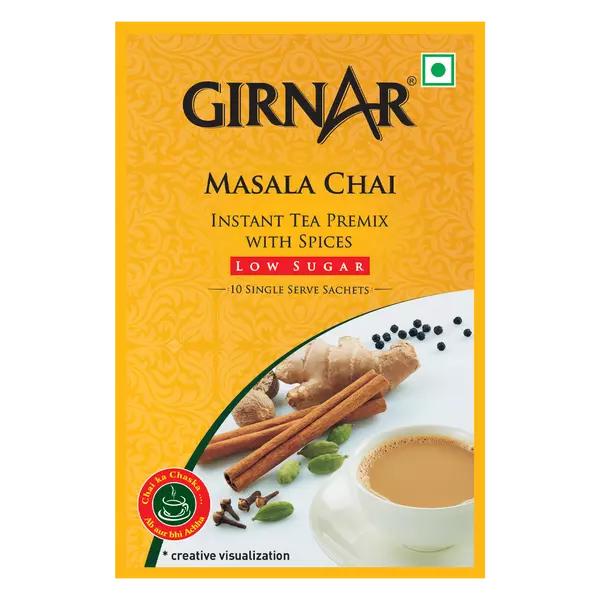 Премикс для растворимого чая Girnar Masala Chai со специями, (С низким содержанием сахара, 10 пакетиков)