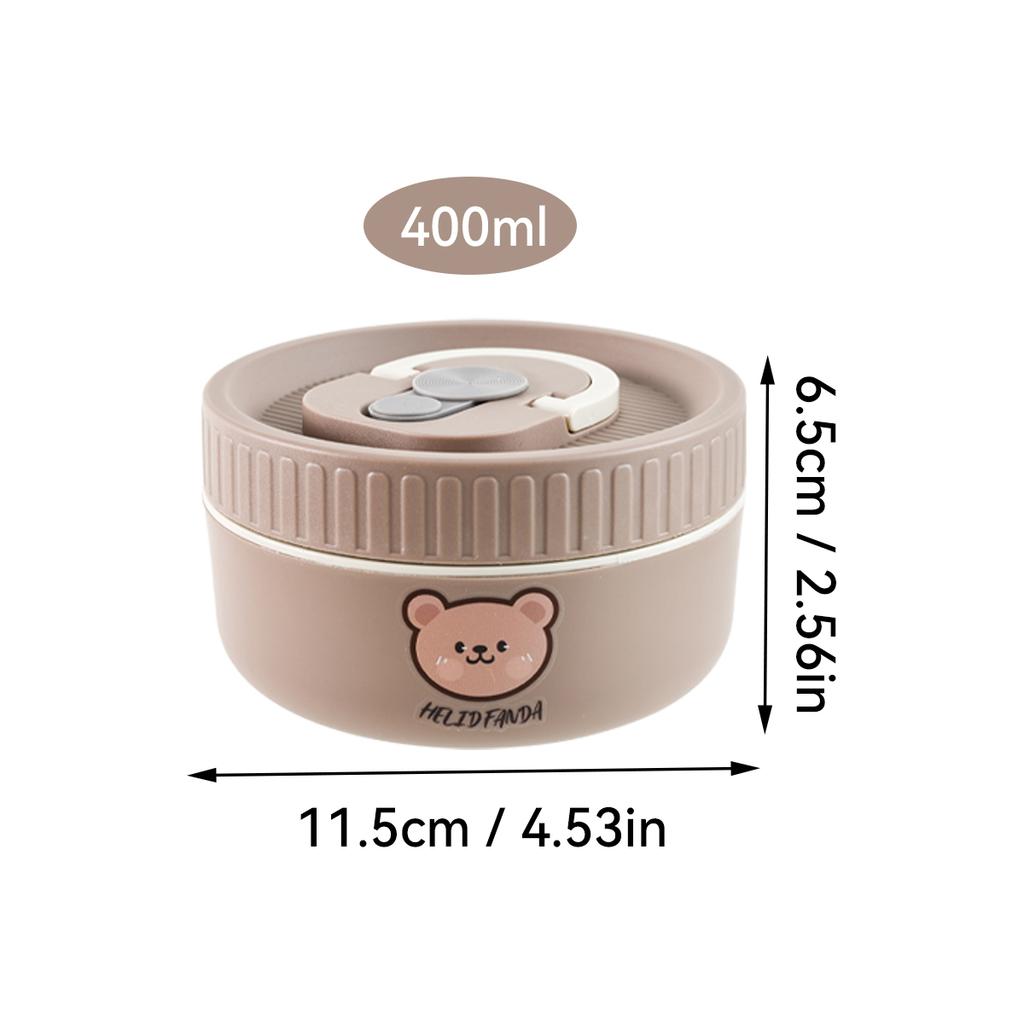 Милый ланч-бокс из нержавеющей стали 304 с термоизоляцией и ручкой, можно использовать в микроволновой печи, портативный, герметичный, для детей