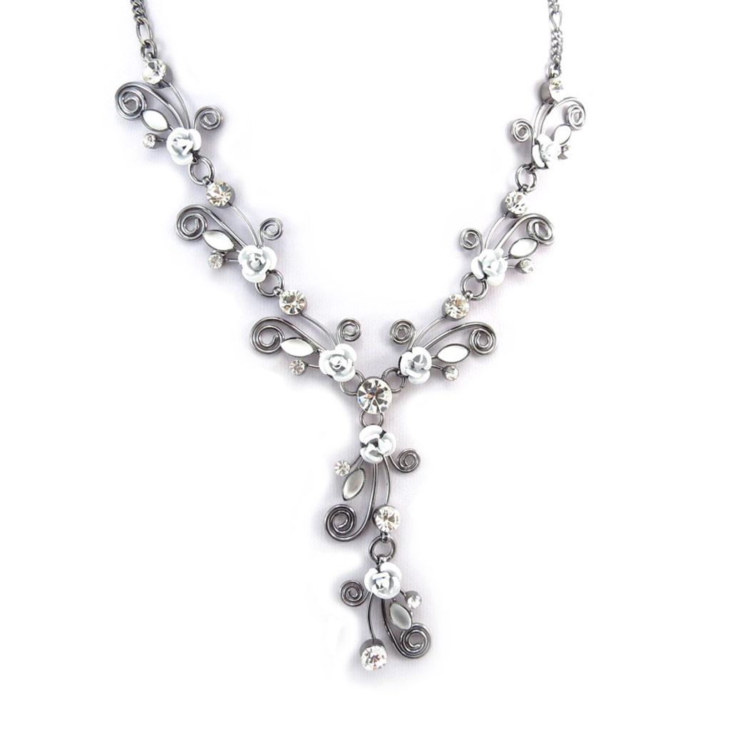 Les Trésors De Lily [K0967] — Серое дизайнерское колье Paradis Floral