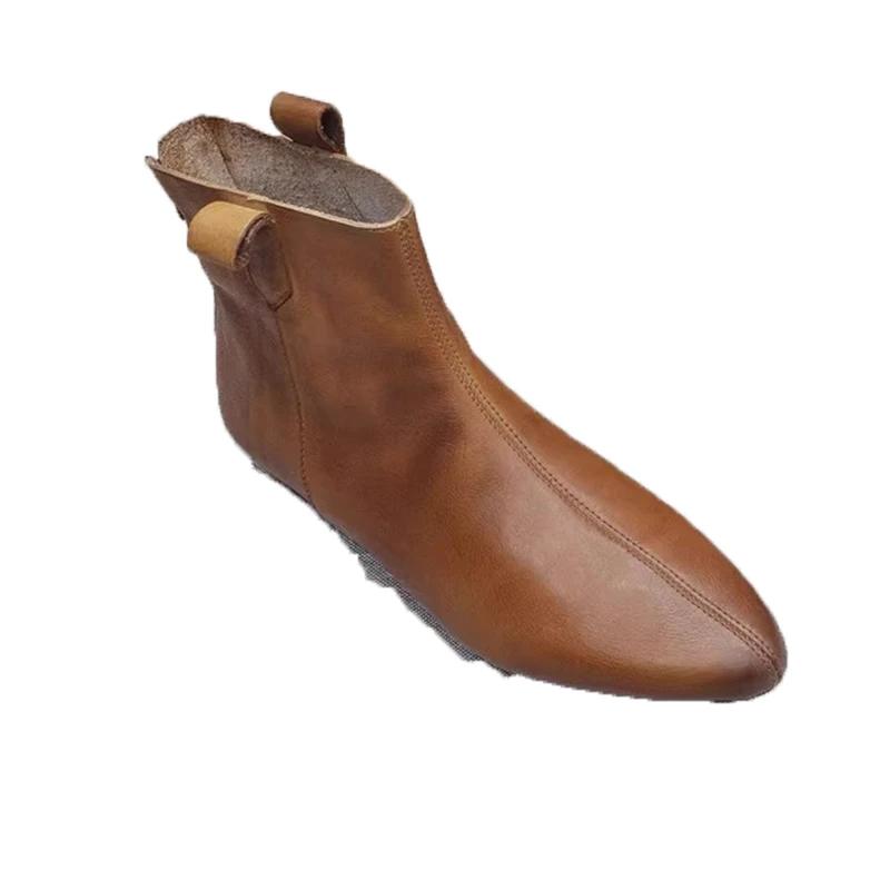 Pointed Toe Women Chelsea Boots Flats Ankle Oxford Shoes Retro Winter New Trend 2024 Goth Walking Gladiator Casual Zapatos Mujer