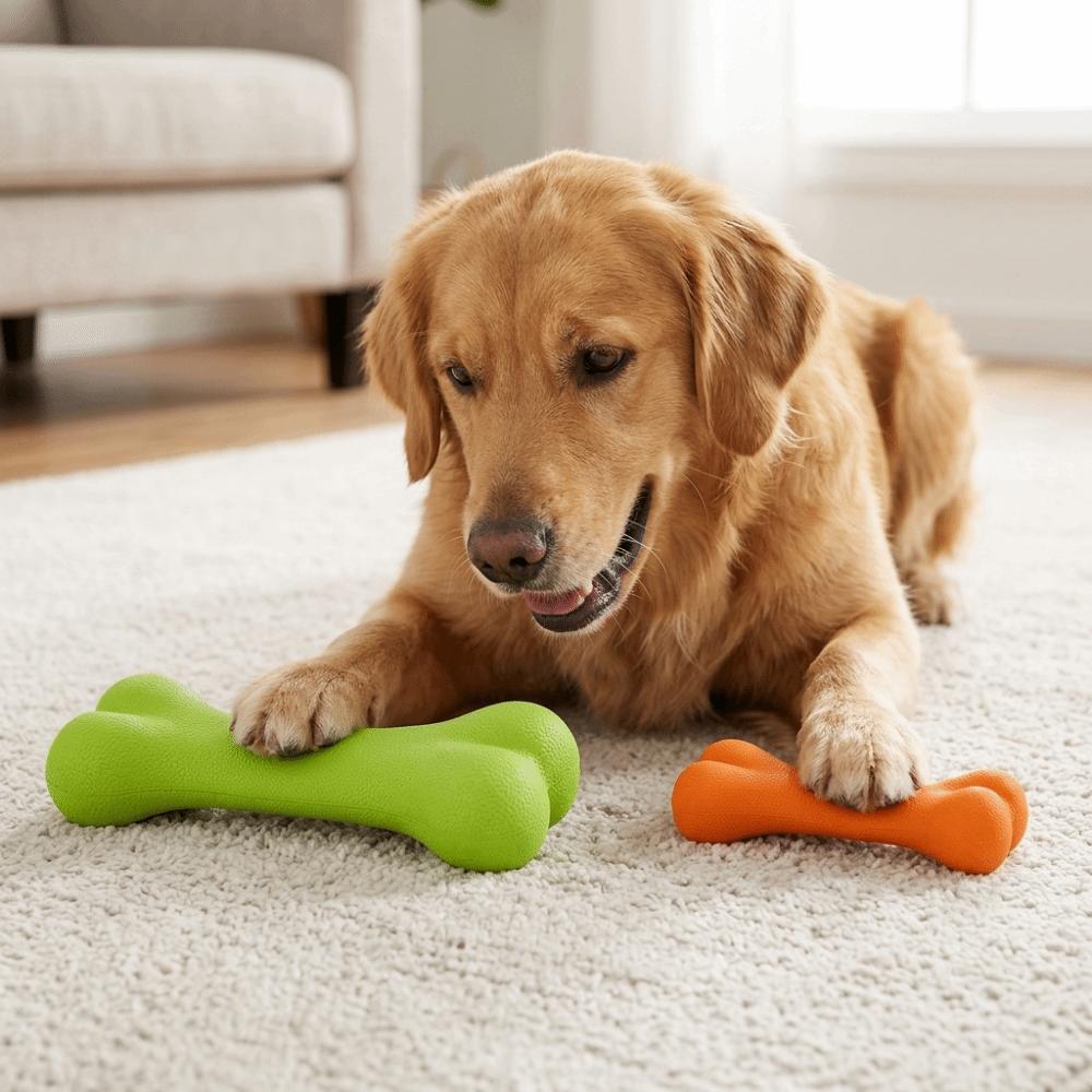 Wear Tough Bone Dog Toy Solid Rubber Texture Puppy Molar Toy Puppy Teething Care
