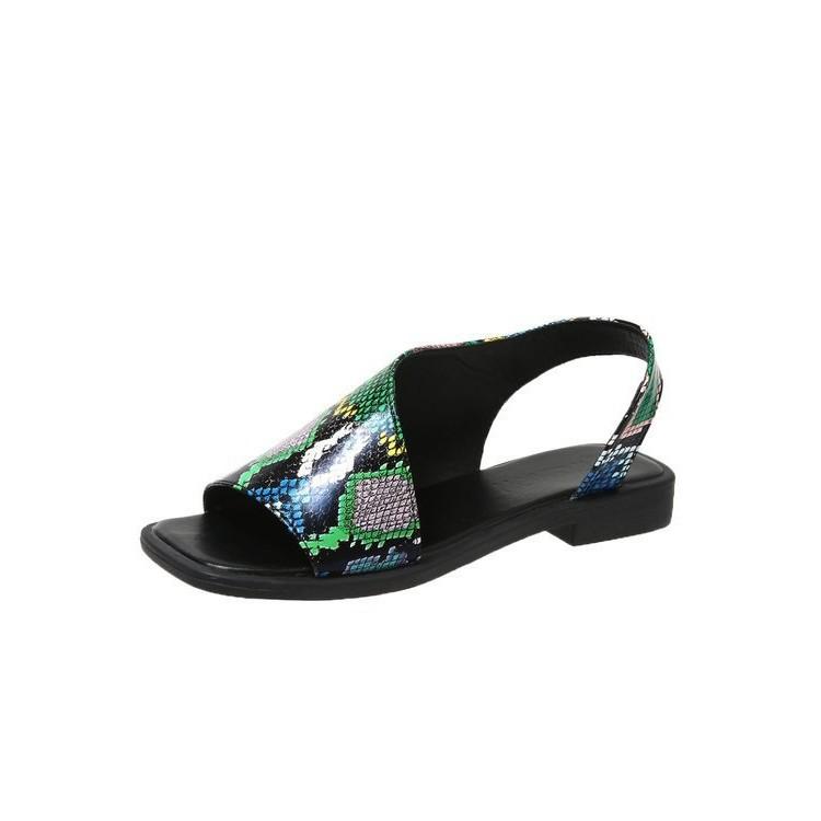 Flat Bottomed Casual Sandals for Women, New Style for Outerwear, Plus Size, Square Heel, Square Toe, Saroma Sandals