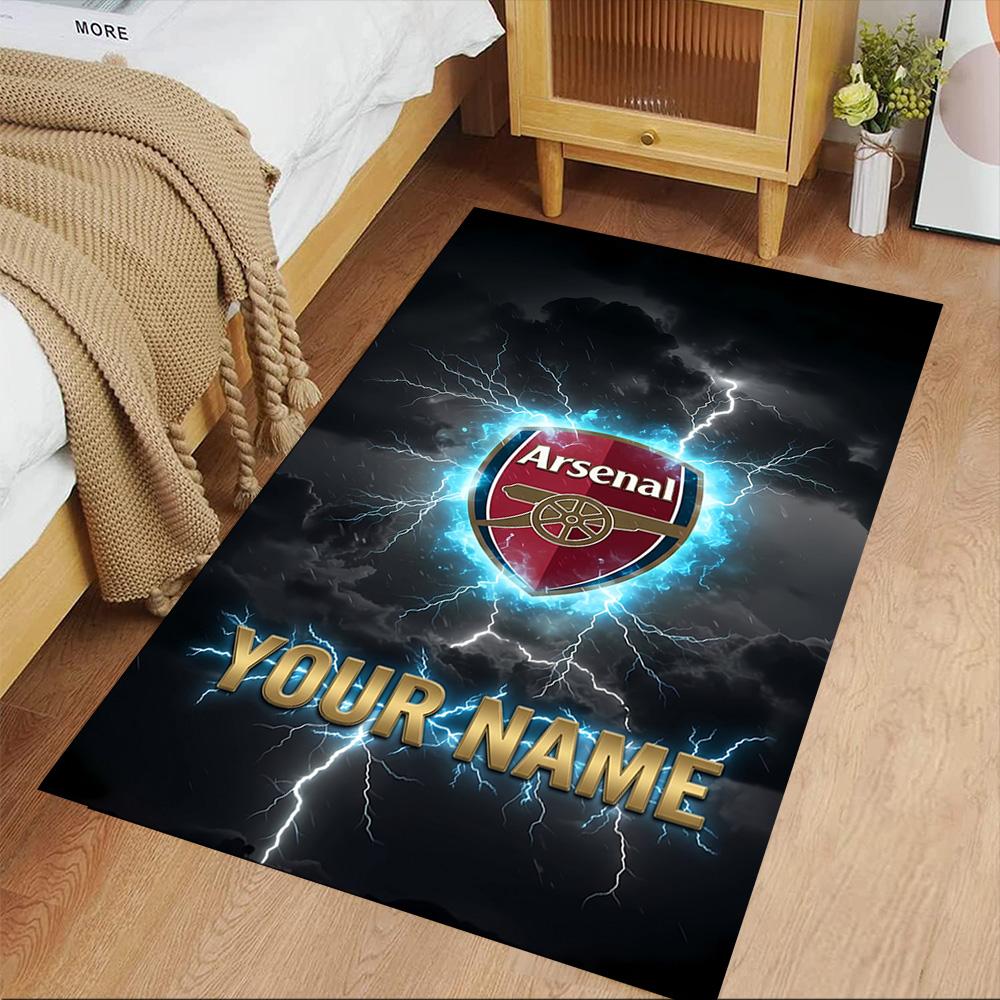 Arsenal F.c. Customize Your Name Floor Mat Design for Game Room Playrooms Dormitory Outdoor Anti-slip Rug Anime Office Decor Best for Christmas