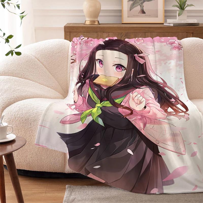 Пледы для дивана на зиму Аниме D-Demons Slayer Теплый на колени Кровать Флис Кемпинг Пушистые Мягкие Пледы Микрофибра Постельное белье Кинг-сайз