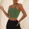 Женские однотонные спагетти с тонкой лямкой Racerback для тренировок, йоги, тренажерного зала, фитнеса, спортивные топы